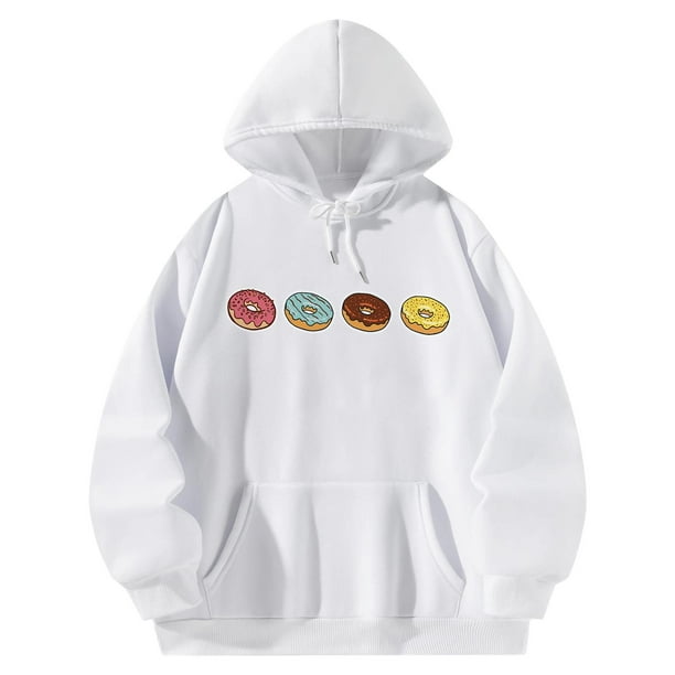 Sudaderas con capucha blancas para mujer ropa de manga larga para mujer sudadera con capucha para adulto moda Simple S Yuyangstore sudadera con capucha de mujer Walmart en linea