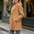 thumbnail image 4 of Guluxicc Womens Dressy Coats Double Button Lapel Collar Long Sleeve Coats with Side Pockets for Everyday Fall Winter, 4 of 5