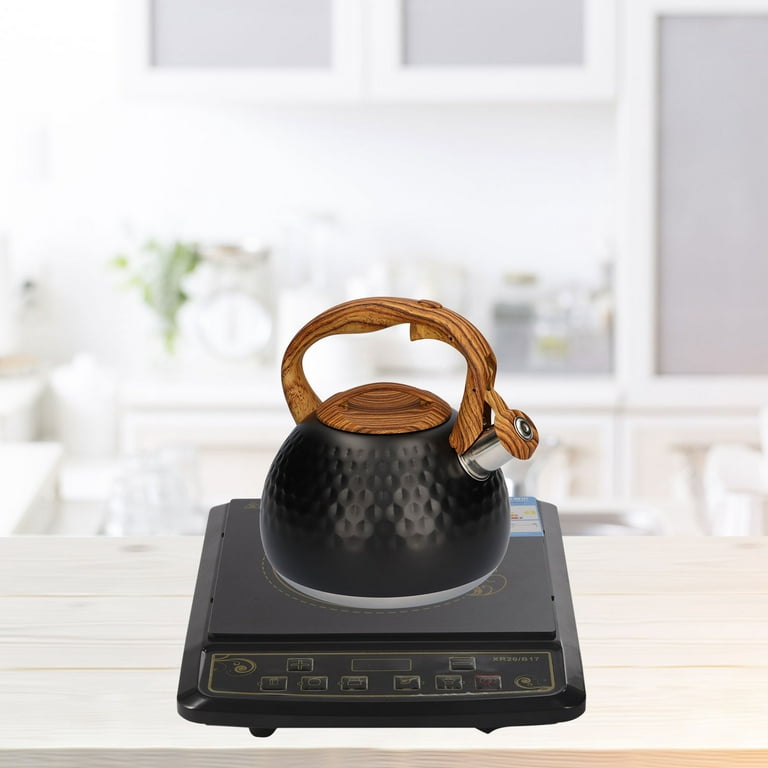 1111Fourone Whistling Kettle 2.5Litre Stainless Steel Tea Kettle Loud Modern  Tea Pot with Ergonomic Wooden Handle Lid for Tea Coffee Milk for Induction  Cooker Electric Oven Gas Stove 