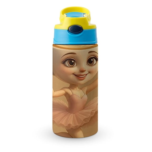 Ballerina Cappuccina Water Bottle with Straw Vacuum Insulated Stainless Steel Reusable Proof Water Cup Sports Insulated Kettle