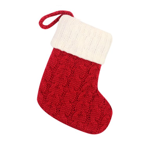 JeashCHAT Christmas Letter Printed Stocking Wool Pendant Christmas Decorations Gift Bag Socks