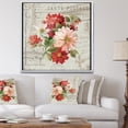 thumbnail image 3 of Fleurs Peintes en Rouge sur Carte Postale Vintage II - Toile Encadrée de Ferme, 3 of 3