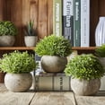 thumbnail image 4 of 3 juegos de plantas artificiales de interior (césped verde en maceta gris), pequeñas plantas decorativas de plástico sintético (adecuadas para el hogar, la cocina y la decoración de exteriores) ER, 4 of 5