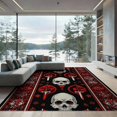 thumbnail image 2 of ODIKA 6'x9' Washable Area Rug Non-Slip, Chair-Friendly, Ghost Horror Gothic Skull Novelty Goth Vintage Spooky Border for Dining Room, Under Table, Office Décor, 2 of 7