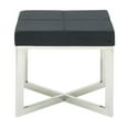 thumbnail image 4 of Benzara 59657 19 x 16 x 20 in. Amazing Stainless Steel Grey Leather Stool, 4 of 4