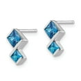 thumbnail image 2 of 925 Sterling Silver Polished Blue Topaz Pendant and Post Earrings Set; for Adults and Teens; for Women and Men, 2 of 4