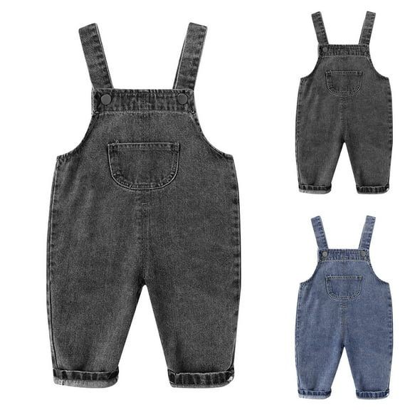 Bnwani Boy Overalls Jeans Boys Jegging Jeans for Boys Outdoor Stylish Cute Denim Pants Black 12-18 Months
