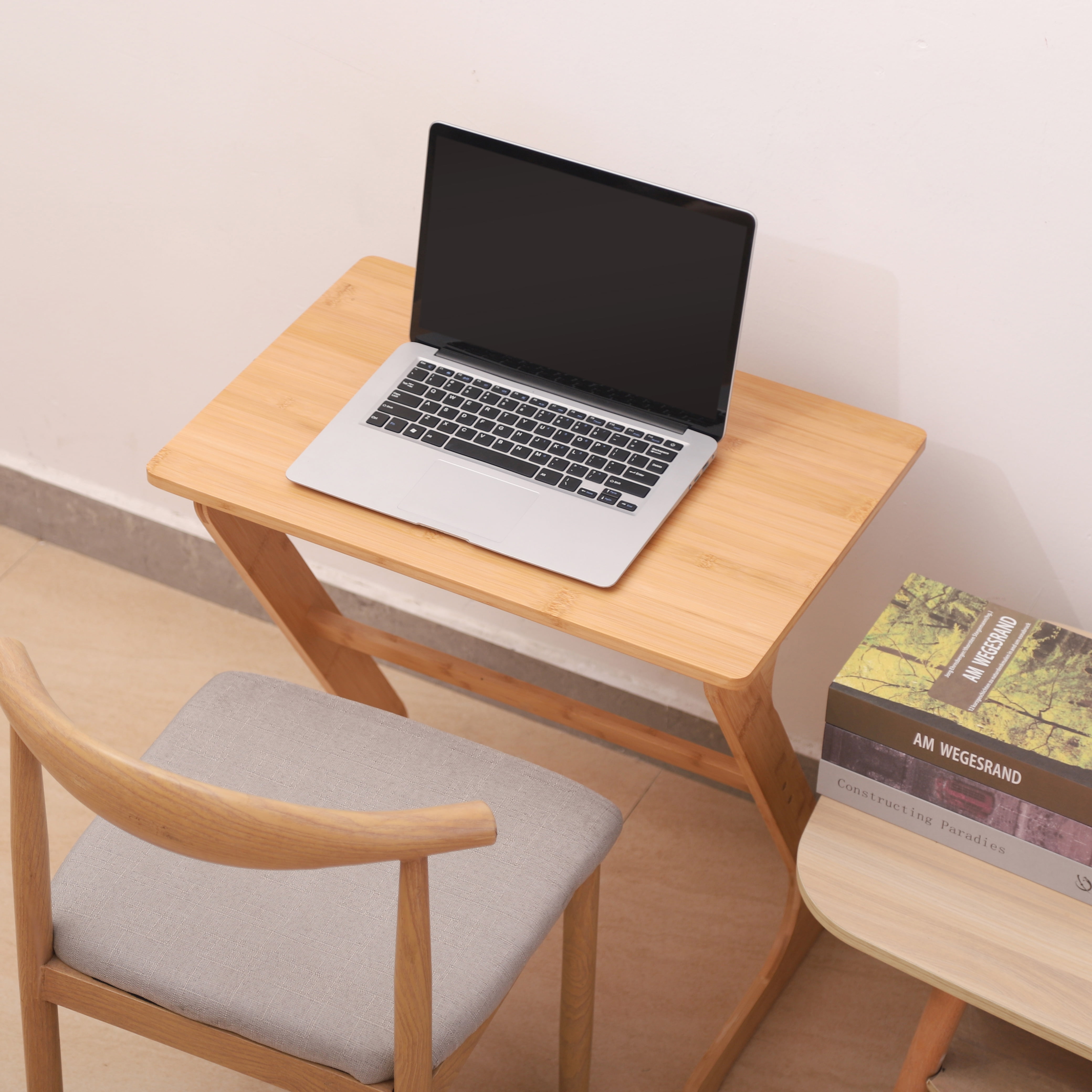 Proman Products TB17238 Cambridge Convenient Multi-Functional Laptop Table, Desk, Bedside Table, Side Table, TV Tray, Natural, Bamboo, 24" W x 16" D x 24" H