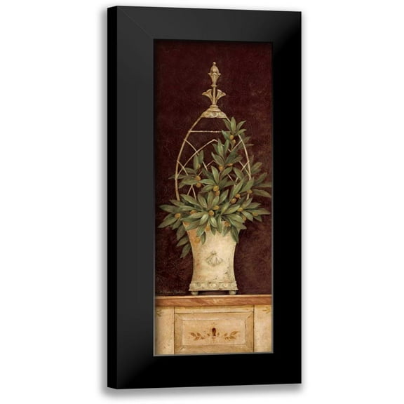 Gladding, Pamela 7x14 Black Modern Framed Museum Art Print Titled - Olive Topiary II