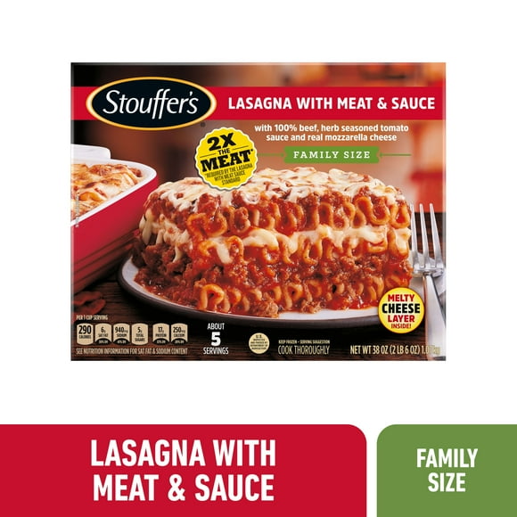 Stouffer's Meat and Sauce Family Size Lasagna Frozen Frozen Meal, 38 oz (Frozen)