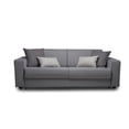 thumbnail image 1 of Casabianca Home RESERVE Queen size sofa bed in gray linen fabric and black feet., 1 of 5