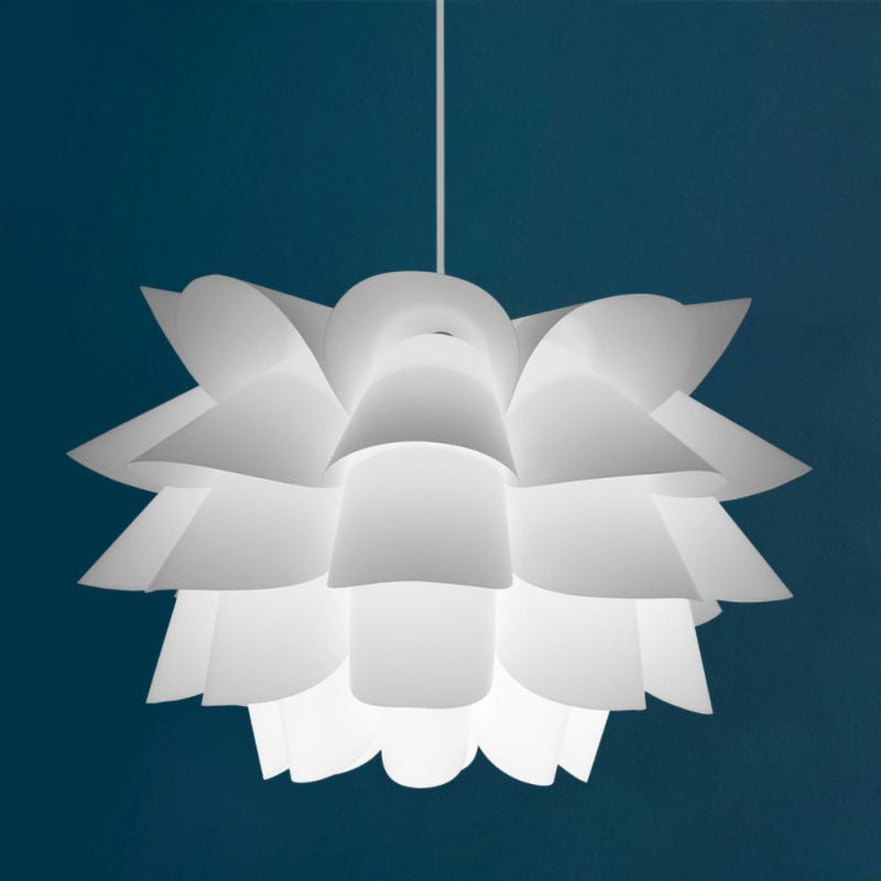Lotus Lampshade Pendant Light Contemporary Modern Close To Ceiling Flush Mount Fixture White Flower Chrome 15 Wide For House Bedroom Hallway Living Room Dining Kitchen Exclude Bulb Com - Lotus Flower Petal Ceiling Light Fixture