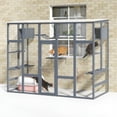 thumbnail image 3 of COZIWOW Catio Outdoor Cat Enclosure, 104" L Large Catio for Indoor Cats Window Access, Wooden Cat House, 3 of 15
