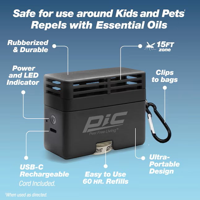 PIC Portable Mosquito Botanical Repellent​ with 60-Hour Cartridge