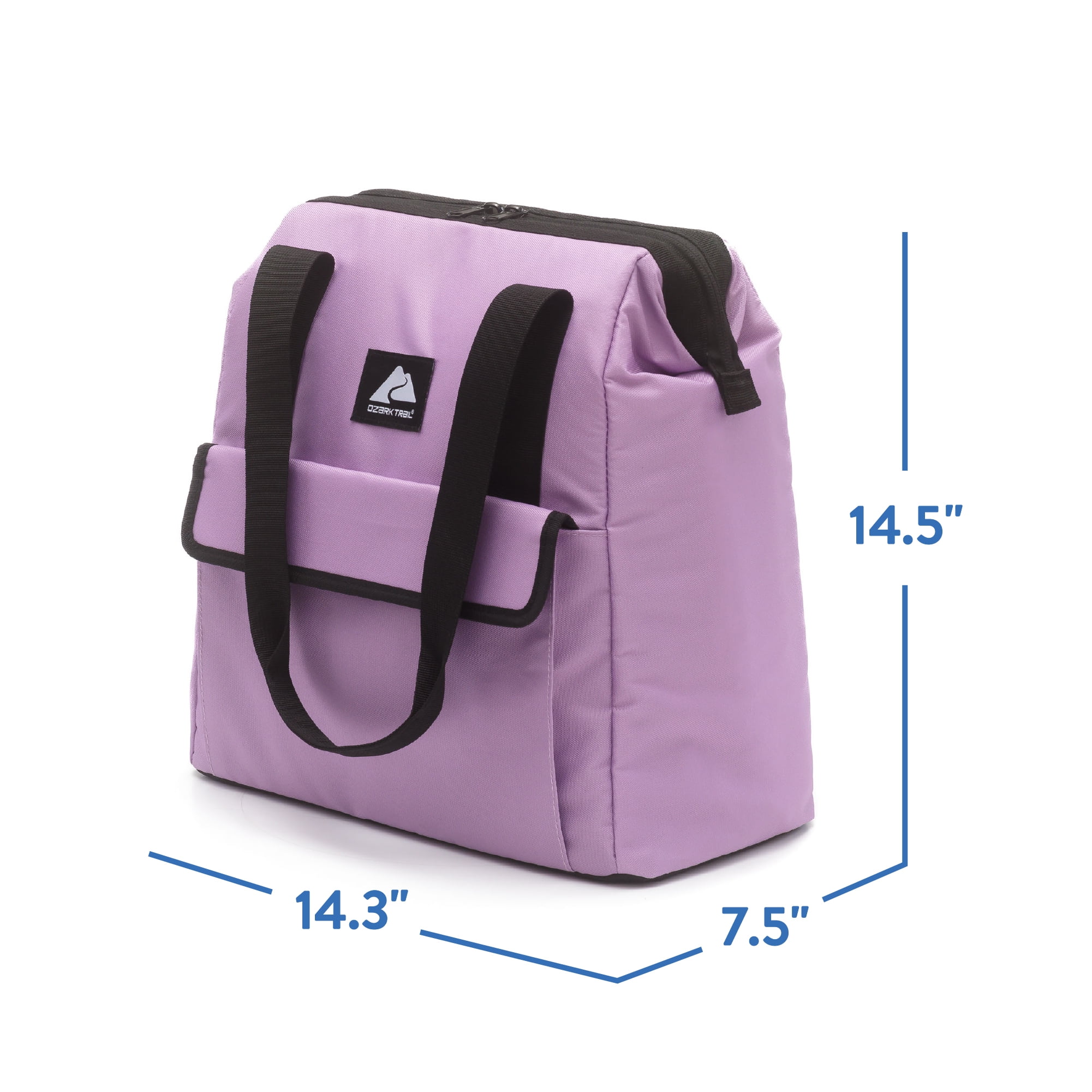 Ozark Trail 24 Can Wide Mouth Soft Cooler Tote, Purple, 16.9 Quart Volume Capacity
