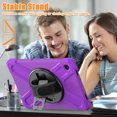 thumbnail image 3 of XYX Case for Samsung Galaxy Tab A9+ 11.0 inch SM-X210/SM-X215/SM-X216 with 360 Degree Rotating, Hand Strap, Shoulder Strap, Purple, 3 of 7