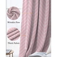 thumbnail image 6 of Pink Geometric Blackout Curtains 54 Inch Length 2 Panels Set for Living Room Bedroom, Modern Minimalism Solid Color Striped Room Darkening Window Curtains Thermal Insulated Black Out Curtain 52"x54", 6 of 8
