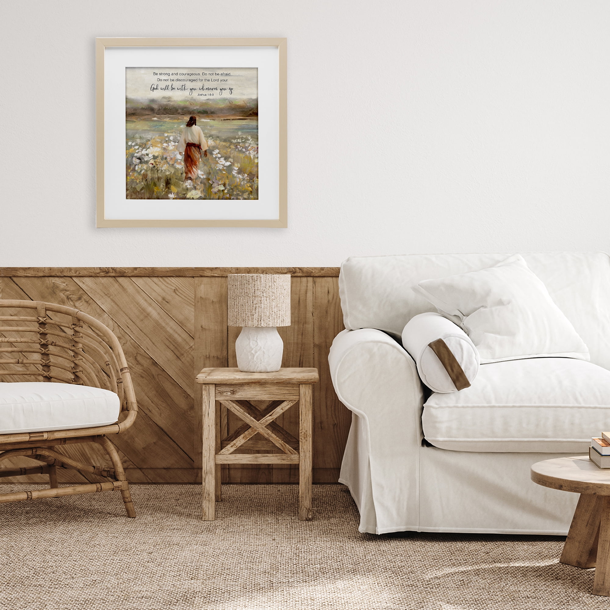 Stupell Industries God With You Wherever Birch Framed Print Under Glass, design by Sally Swatland