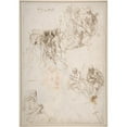 thumbnail image 3 of Jacopo Palma il Giovane 11x14 Black Modern Framed Museum Art Print Titled - Figure Studies; the Arrest of Christ, Christ and the Canaanite Woman, Seated Male Figures, and Head of a Child (1548-1628), 3 of 5