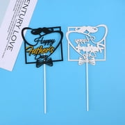Masteelf 10 Pcs Father's Day Inserts Cake Picks Paper Toppers