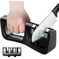 thumbnail image 3 of Hottest Knife Sharpener,4-in-1 Kitchen Chef Knife and Scissors Sharpener, Professional Diamond Rods Expertly Sharpen Steel, Ceramic Knives and Scissors Easily, Manual Knife Sharpeners (Black), 3 of 7