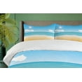 thumbnail image 4 of Ambesonne Beach Duvet Cover Set, Relaxing Sunny Seaside, 2-Calking, Sand Brown Sky Blue, 4 of 7
