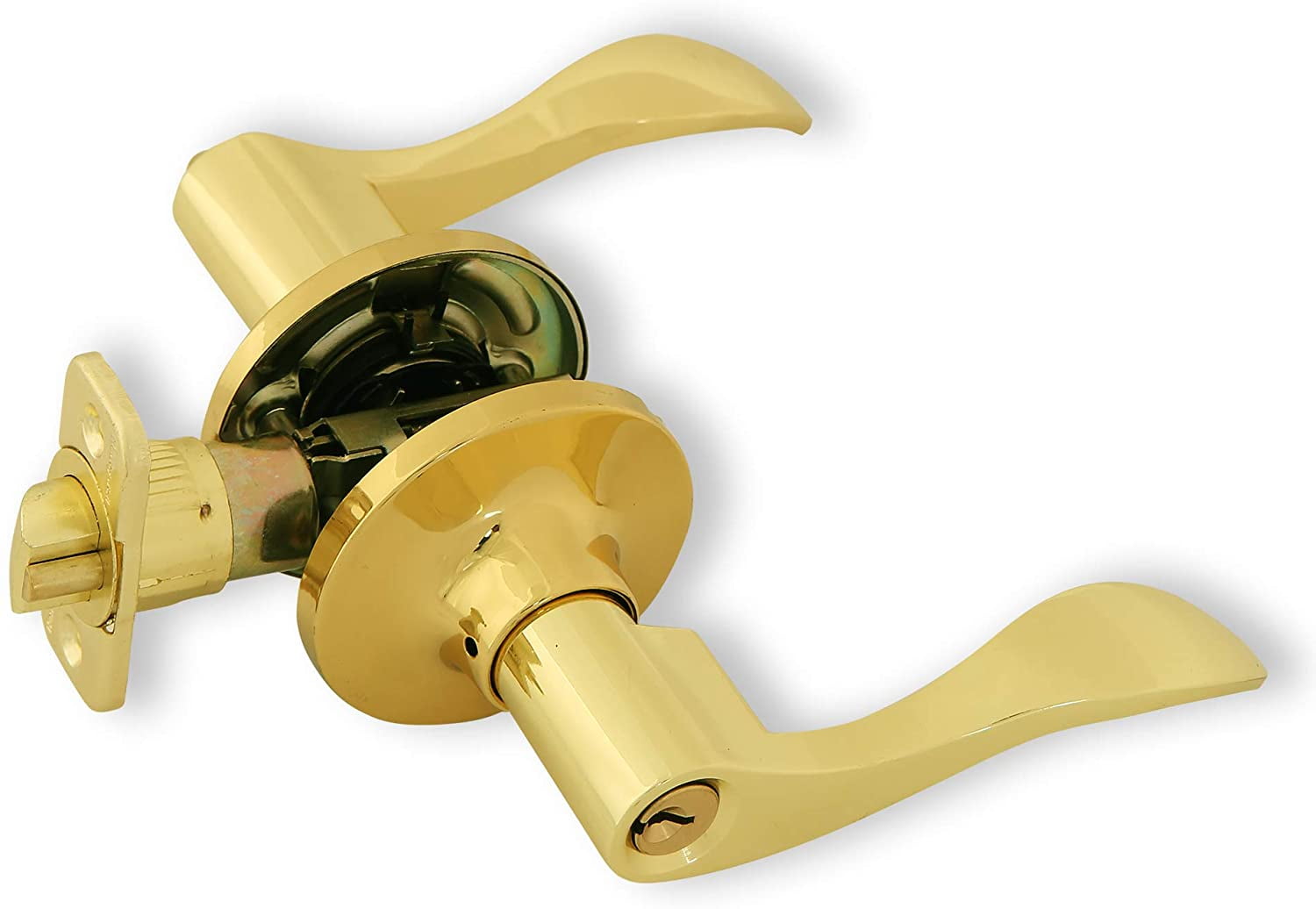 Honeywell Wave Entry Door Lever, Polished Brass, 8106001 Honeywell Wave Entry Door Lever, Polished Brass, 8106001