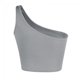thumbnail image 3 of Top corto acanalado sin mangas con un hombro sexy para mujer, gris (xl) Feliz Sencillez, 3 of 5