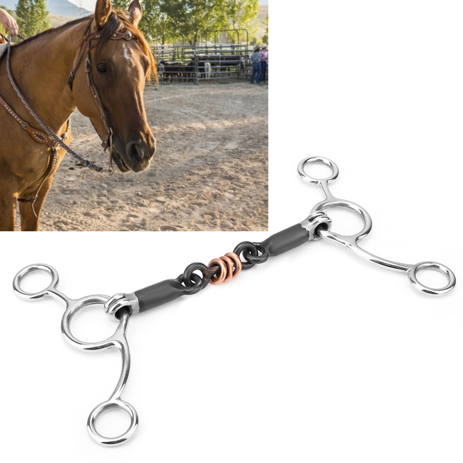 Mors De Cheval à Rouleaux Cuivre - Tige Avec Barre Baquet, Ouverture 5 Cm (bouche)