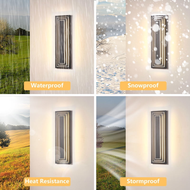 TICOZE 23.6 inch Modern Long Outdoor Wall Lights Exterior Lights for House,LED Outdoor Wall Large Front Porch Light Fixture For Garage, garden, entrance gate (2 Pack)