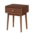 thumbnail image 1 of Mesa auxiliar de madera Benzara con 1 cajón, color marrón de mediados de siglo, 1 of 5