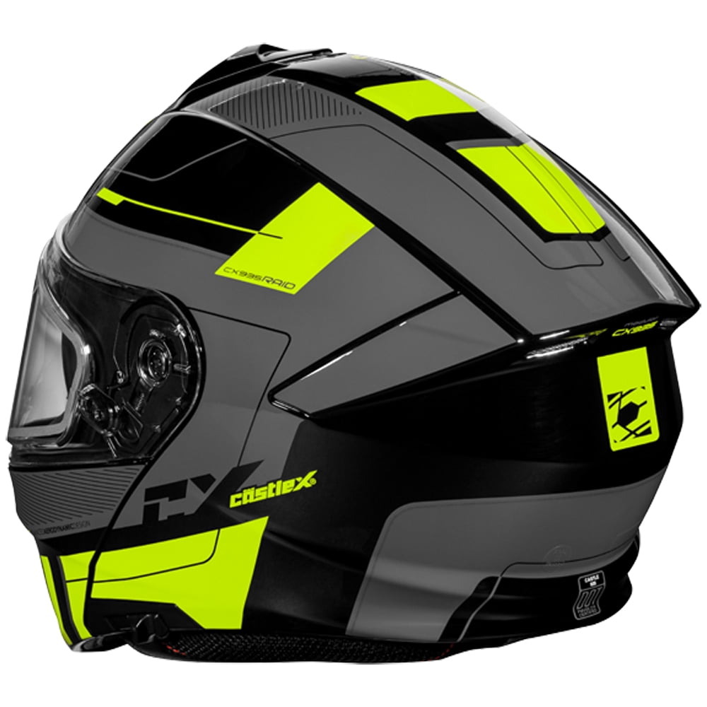 Castle CX935 Raid Modular Motorcycle Helmet Hi-Vis/Charcoal XXL