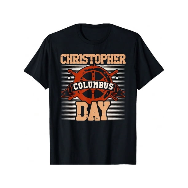 Christopher Columbus For A Columbus Fan Columbus T-Shirt Short Sleeve Crew Neck Casual Top for Spring & Summer, Lightweight Summer & Spring Tee, Machine Washable, Nontransparent F