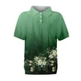 thumbnail image 3 of NAMTYQX Sports Tops for Women Uk Soft Womens Bowling Shirt Lapel Trendy Short Sleeve Slacking Green Size XL, 3 of 5