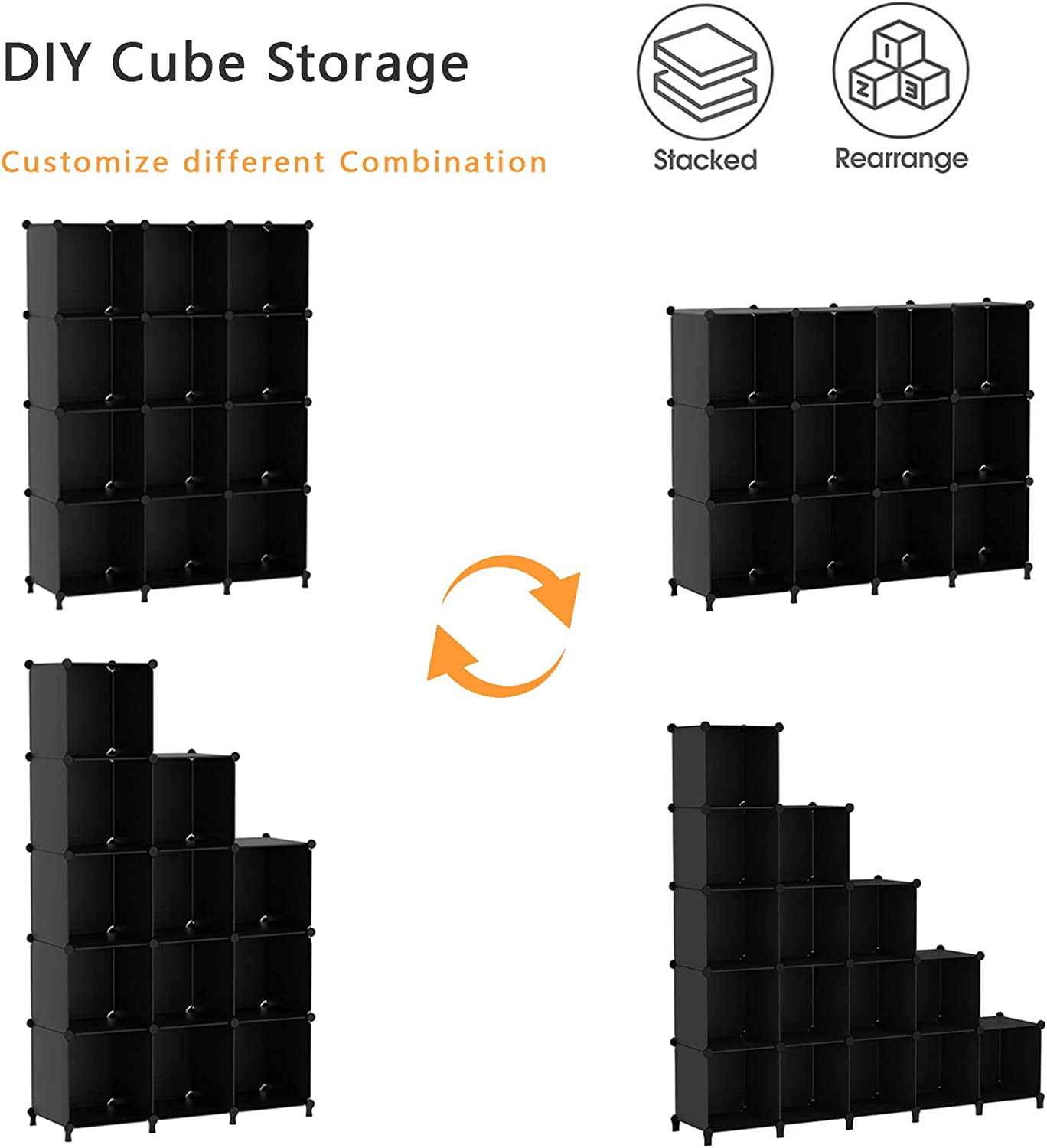 AWTATOS Cube Storage Organizer, Storage Cubes Shelves Bookshelf, 6