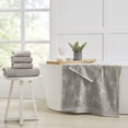 thumbnail image 3 of Modern Threads Jacquard Border 6-Piece Cotton Bath Towel Set, Gray, 3 of 5