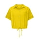 thumbnail image 4 of Vestidos Casuales Para Mujer, Blusas De Mujer De Moda Blusa corta de lino con solapa y botones sueltos para mujer, ropa de trabajo de verano, 4 of 6