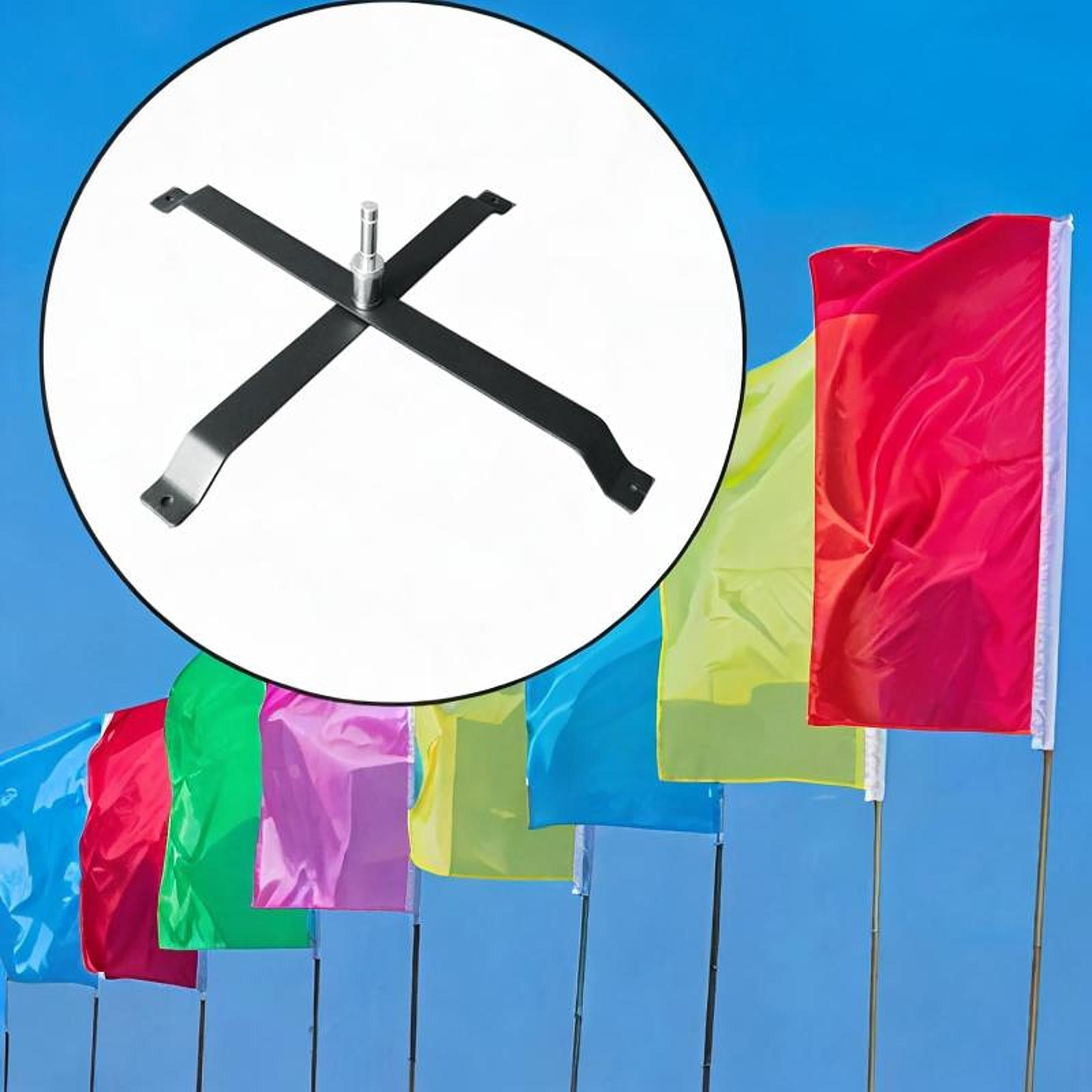 simhoa Advertisng Feather Banner Base Flag Pole Holder Iron Easy to Use Convenient Feather Flag Base for Beach Ground Outdoor Banner Type A