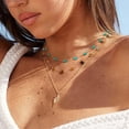 thumbnail image 4 of Collar LADYGD Turquesa Ovalado Baño de Oro 14K 44 cm, 4 of 6