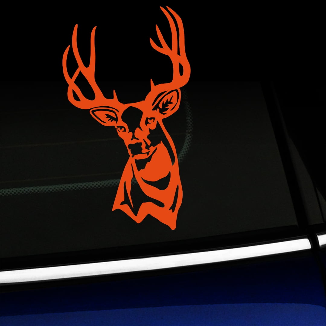 Mule Deer Buck Vinyl Decal Choose Color [ORANGE]