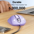 thumbnail image 3 of Wired Mouse, USB-A Wired , 1400 DPI Optical Tracking, 5 Buttons,Ergonomic Cord Mouse for PC/Mac/Laptop-Light Purple, 3 of 7