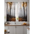thumbnail image 4 of Thanksgiving Sheer Curtains 63 inches Long, Fall Retro Yellow Maple Leaf Tree Forest Light Filtering Sheer Window Curtains Rod Pocket Voile Drapes for Bedroom Living Room, 52"W x 63"L 2 Panels, 4 of 7