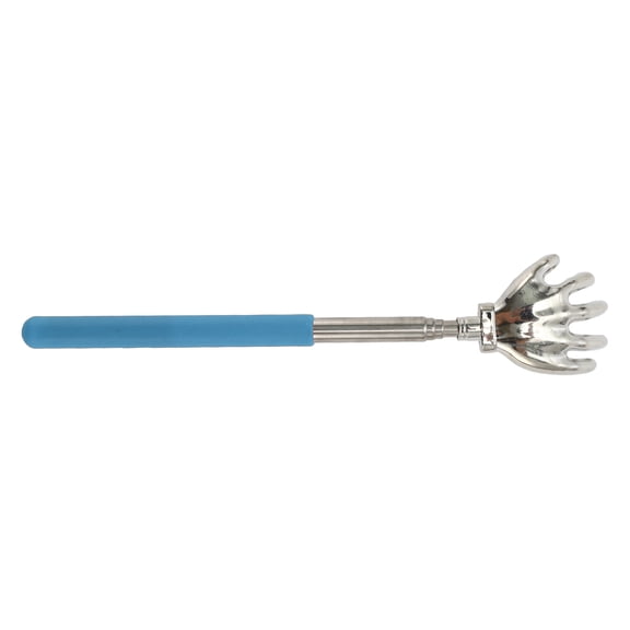 Unique Bargains 1 Pc Hand Shaped Back Scratcher for Bathroom Travel Hotel Blue Stainless Steel