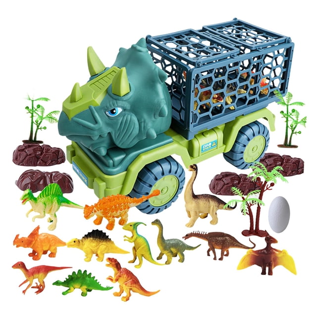 Camión transportador de juguetes de dinosaurios para niños Juego de juguetes de dinosaurios para niños y niñas Dinosaurio Estilo D