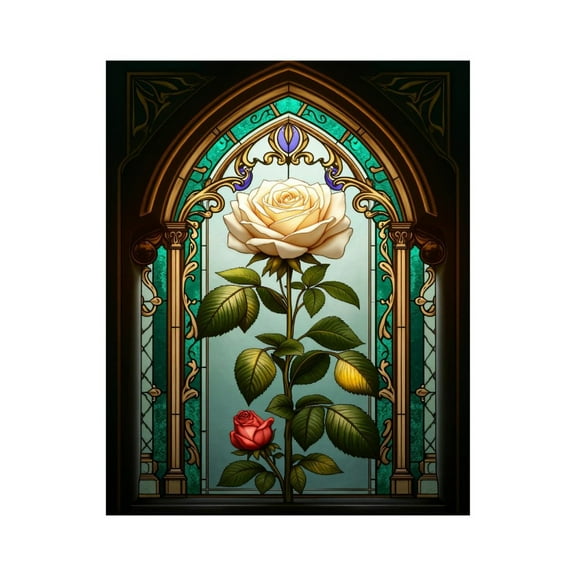 Paint By Numbers Kit for Adults Beginner - DIY Stained Glass Floral Art Deco Canvas Painting Kits for Adults, Frameless Paint By Number for Adults for Home Wall Decor 16x20 Inch