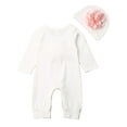 thumbnail image 3 of Springcmy Newborn Baby Girl 3D Flower Romper Bodysuit Hat Outfit Set, 3 of 5