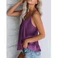 thumbnail image 5 of Ekouaer Women's Spaghetti Straps Tank Tops V Neck Satin Camisole Sleeveless Cami Soft Shirt Tops Blouse, 5 of 5