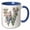 Blue/White, variant on 3drose, Pretty Watercolor Floral Monogram Letter W, 11oz Two-tone Yellow Mug