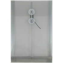 JAM Paper Plastic Envelopes with Button & String Tie Closure, 6 1/4 x 9 1/4, Smoke Gray, 3/Pack