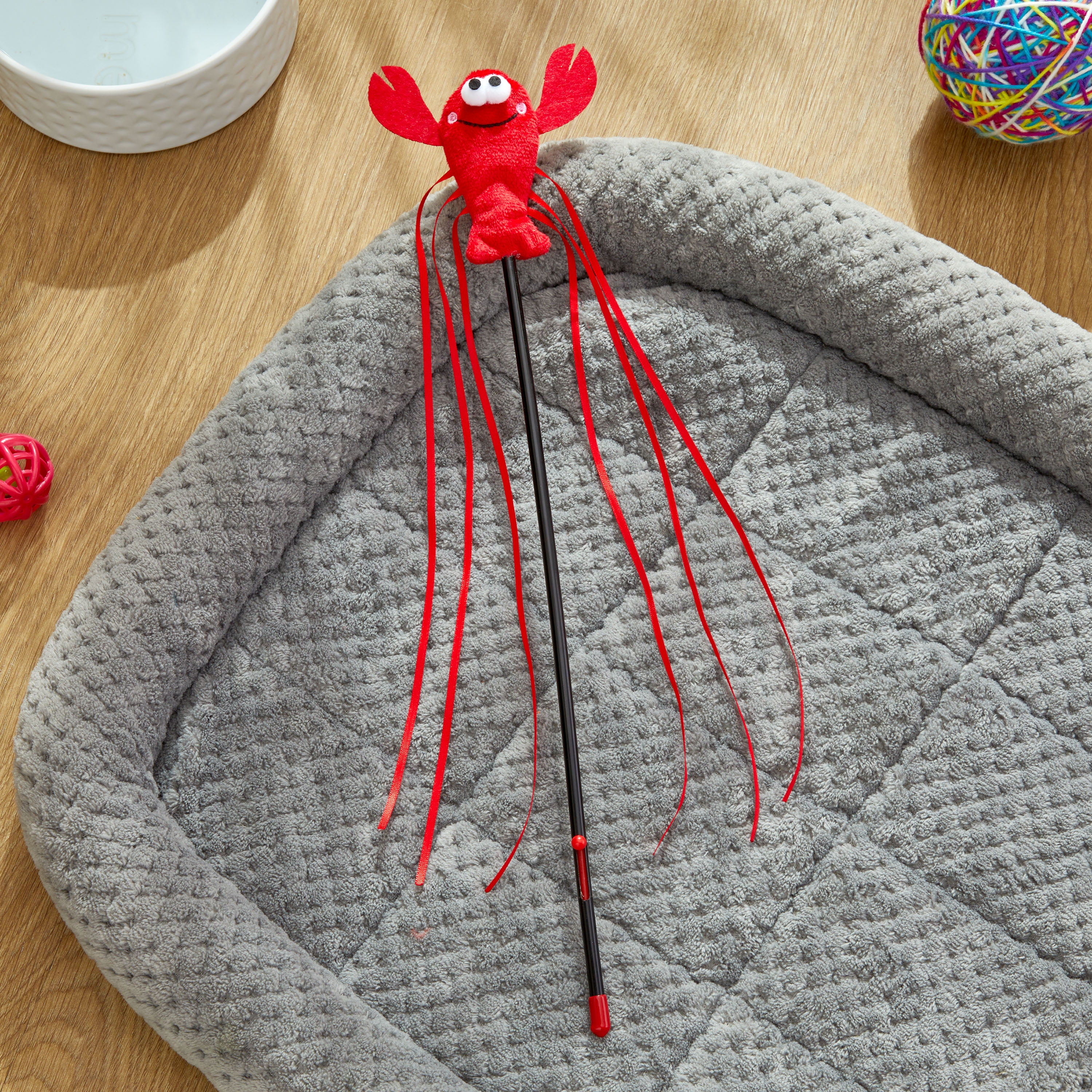 Vibrant Life Wiggle Lobster Wand Teaser Cat Toy with Catnip, 18"